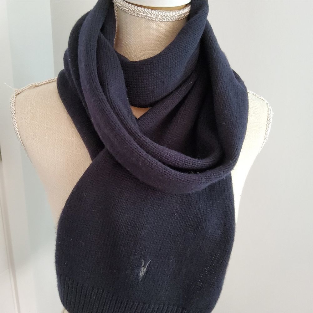 ALLSAINTS Black Scarf Size 11"×88"